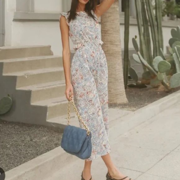 HTF Anthropologie Violetta Eyelet Jumpsuit - Picture 1 of 8